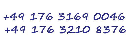 &nbsp;+49 176 3169 0046 +49 176 3210 8376 